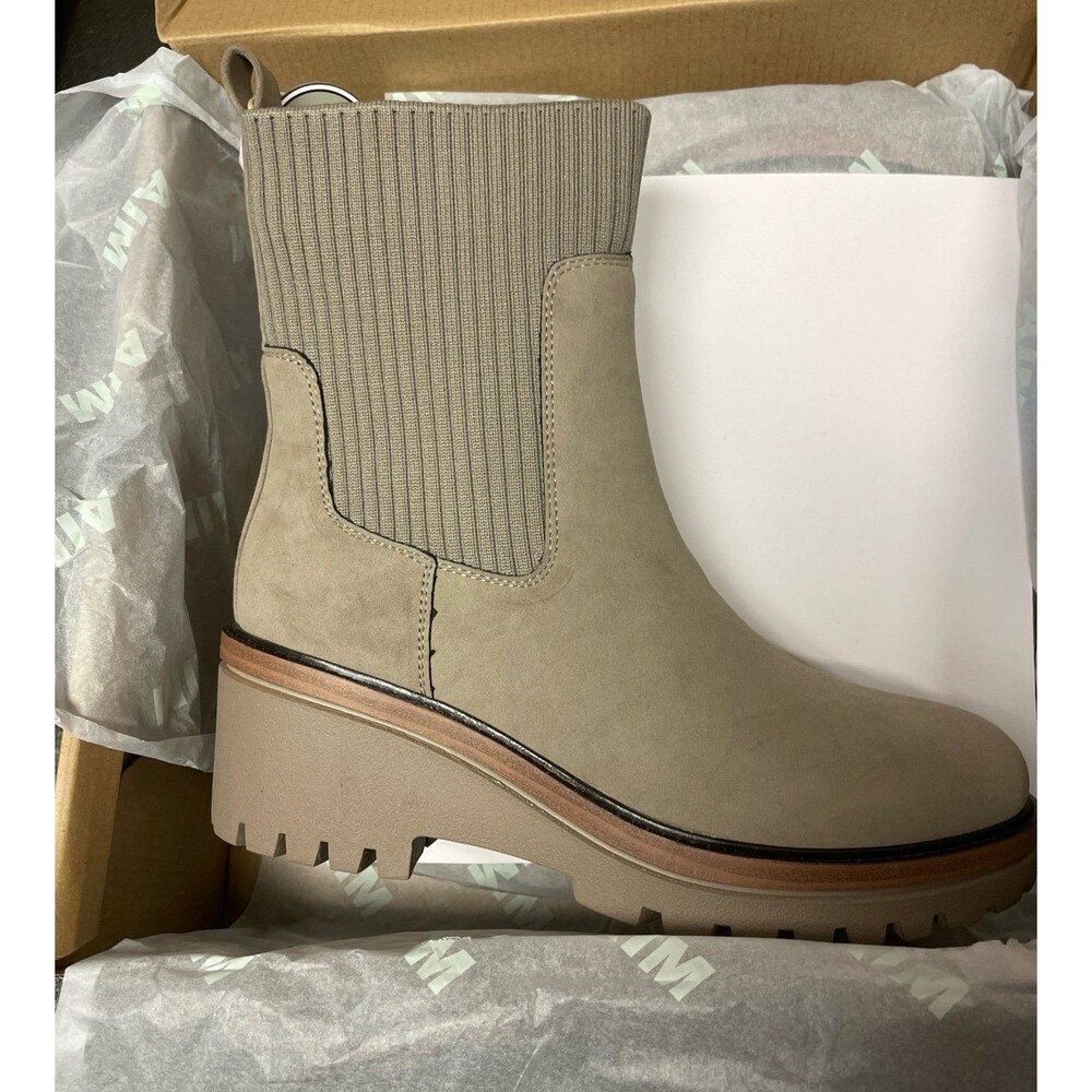 MIA boots taupe ladies size 8 lug wedges womens size 8 boots MIA shoes 8 New box